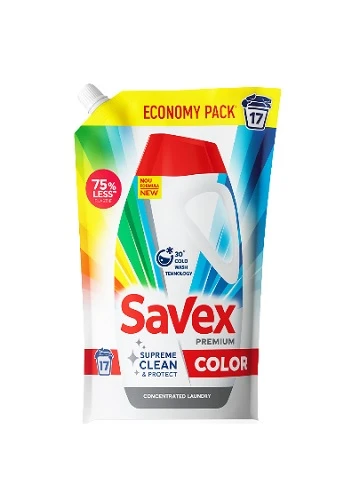 Detergent de Rufe Lichid Savex Refill Color 17 spalari 765ml